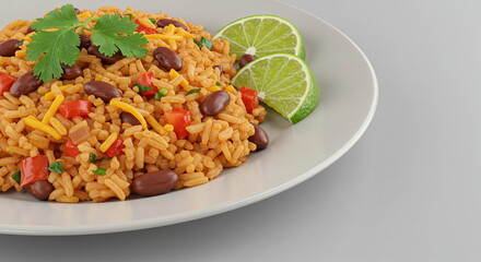Mexican Rice with Beans, Peppers, and Lime