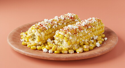 Mexican Street Corn (Elote) on Plate