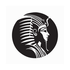 Pharaoh symbolic logo vector design featuring ancient Egyptian royal iconography and stylized elements