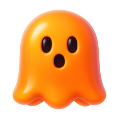 PNG Cute orange ghost emoji