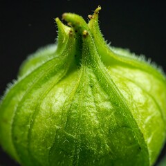Close-up of a vibrant green plant bud
