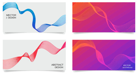 Obraz premium Colorful abstract wave line vector design backgrounds for creative presentations