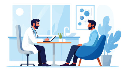 Fototapeta premium Doctor Patient Consultation Healthcare Vector Illustration