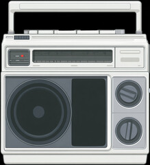 Fototapeta premium An icon for boombox with a gray square and two buttons on the right.
