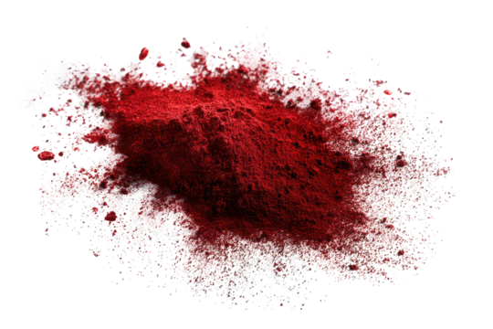 Red powder splatter on black background