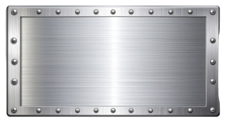 Metallic Plate with Bolted Edges Neutral Background