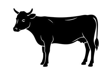Vector illusion of  black and white cow