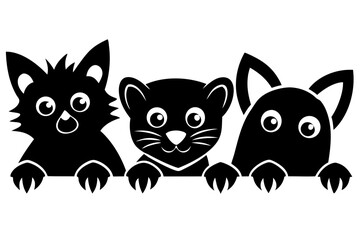 Vector illusion of  cat and dog