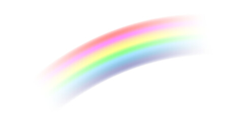A glowing rainbow arch with soft, blended colors and a dreamy mist effect. The vibrant gradient creates a magical and airy atmosphere.