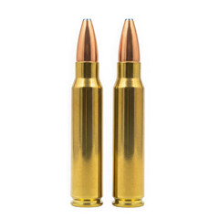 Two rifle cartridges isolated on transparent background