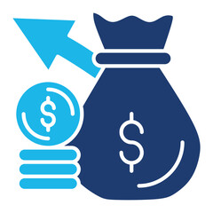 Benefits Icon In Blue Monochrome Flat Design, Vector Illustration