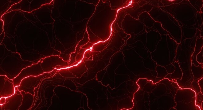 A dark background with red lightning strikes and veins running through the entire composition view