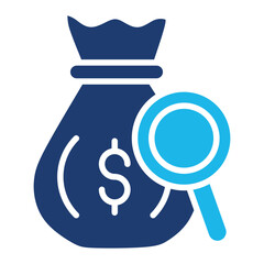 Investigation Icon In Blue Monochrome Flat Design, Vector Illustration
