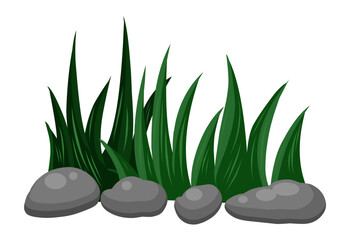 Green Grass and Stones Illustration