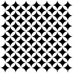 Fototapeta premium Black and white geometric pattern with repeating diamond shapes.