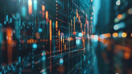 Abstract digital display with vibrant colors and graphic elements.