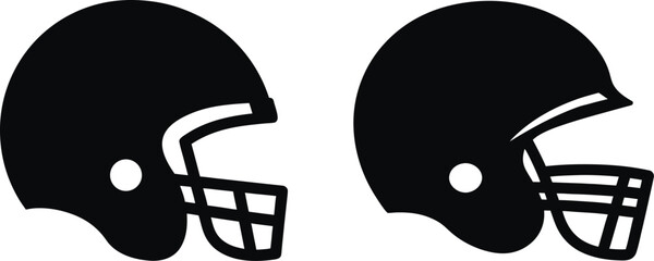 football helmet logo silhouette icon vector illustration. Football helmet 
icon, different variations and styles on a white background
