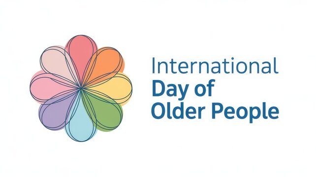 International day of older people celebration with colorful flower graphic - Powered by Adobe