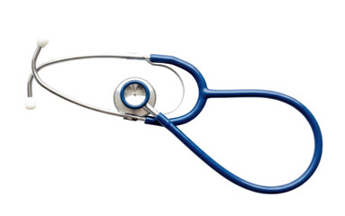 Medical Doctor's Stethoscope with a Blue Tube cutout isolated on transparent bg, png