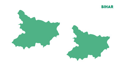 Obraz premium Bihar map on focus, Indian states, suitable for education, business, presentations, print, web use, and creative geographic projects. Indian union territory.