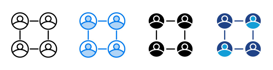 community icon set multiple style collection