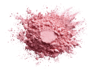 Pink powder spills in a splatter pattern