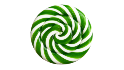 Ultra realistic uhd photo of a peppermint swirl round hard candy, slightly high angle shot d with no shadows, clear contours, concept for commercial isolated on transparent background