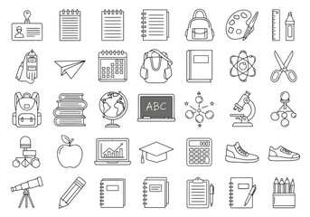 Collection of school and education related icons