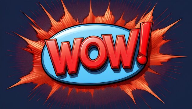 isolated 3d comic style wow speech bubble