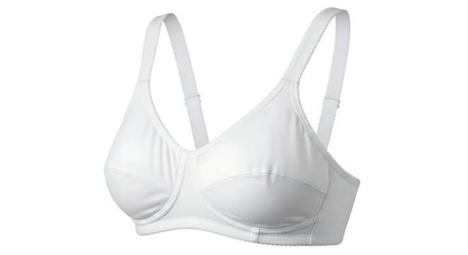 Classic White Full Coverage Bra for Everyday Comfort Isolated on White