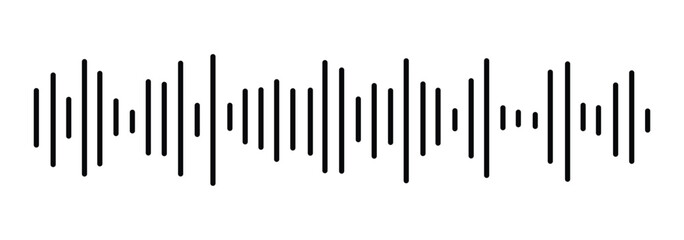 sound wave audio waveform sketch. music sound wave icon.