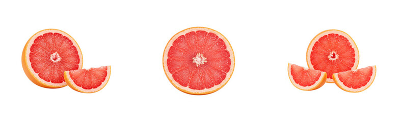 Refreshing citrus delight grapefruit slices kitchen table food bright environment top-down healthy eating. Set PNG