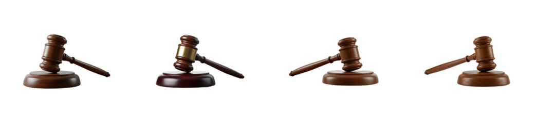 Obraz premium Courtroom proceedings justice in action legal environment gavel series professional perspective justice concept. Set PNG