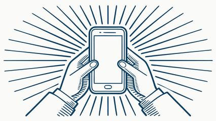 Adobe Illustrator ArtworkHands holding smartphone vector illustration
