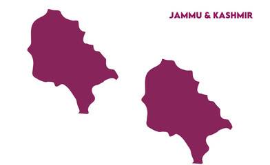 Obraz premium Jammu and Kashmir map on focus, Indian states, suitable for education, business, presentations, print, web use, and creative geographic projects. Indian union territory.