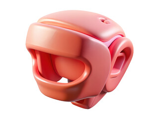 Modern pink boxing headgear protects head during sparring match training session for fighters 3d illustration isolated on transparent background