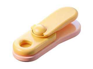 Pastel colored plastic diaper cream spatula for hygiene and application a clean baby concept 3d illustration isolated on transparent background