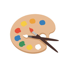 Art Supplies - Paint Palette and Brushes