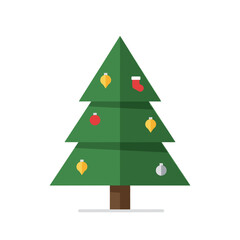 Obraz premium Festive Christmas Trees with Colorful Ornaments and Decorations - Ideal for Holiday Season Illustrations