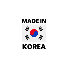 Made in South Korea Stamp with Korean Flag Graphic