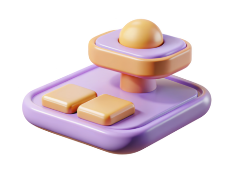 Retro game console controller buttons in a stylized design with rounded edges 3d illustration isolated on transparent background - Powered by Adobe