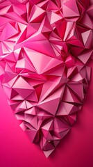 Pink geometric heart shape design.