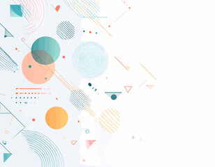 Obraz premium Modern abstract geometric background with a dynamic composition of colorful shapes and lines, ideal for technology and creative design concepts.