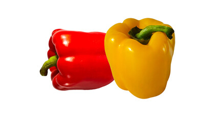 Two sweet red pepper on Transparent background.