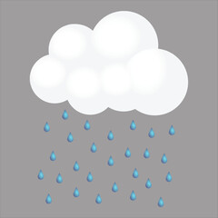Clouds With Rain Vector Illustration