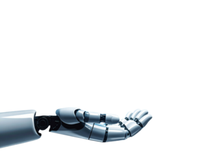 Robotic Hand Holding Digital Padlock Futuristic Security