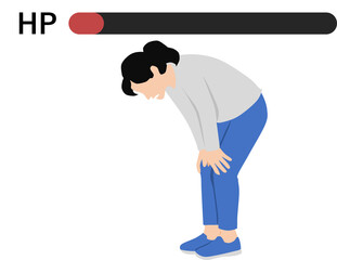 運動不足な女性のイラスト