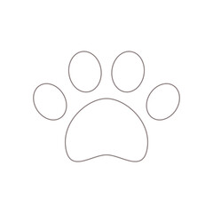 Paw Track Symbol in Silhouette for Pet and Animal Themed Designs