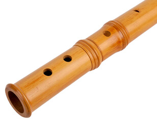 Naklejka premium Bamboo flute with finger holes isolated on transparent background PNG