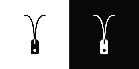 Dog Tag Pendant Isolated on White and Black Backgrounds